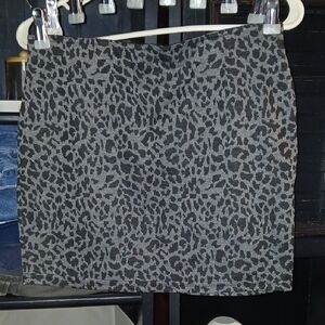 Sans Souci Charcoal and Black Leopard Mini Skirt